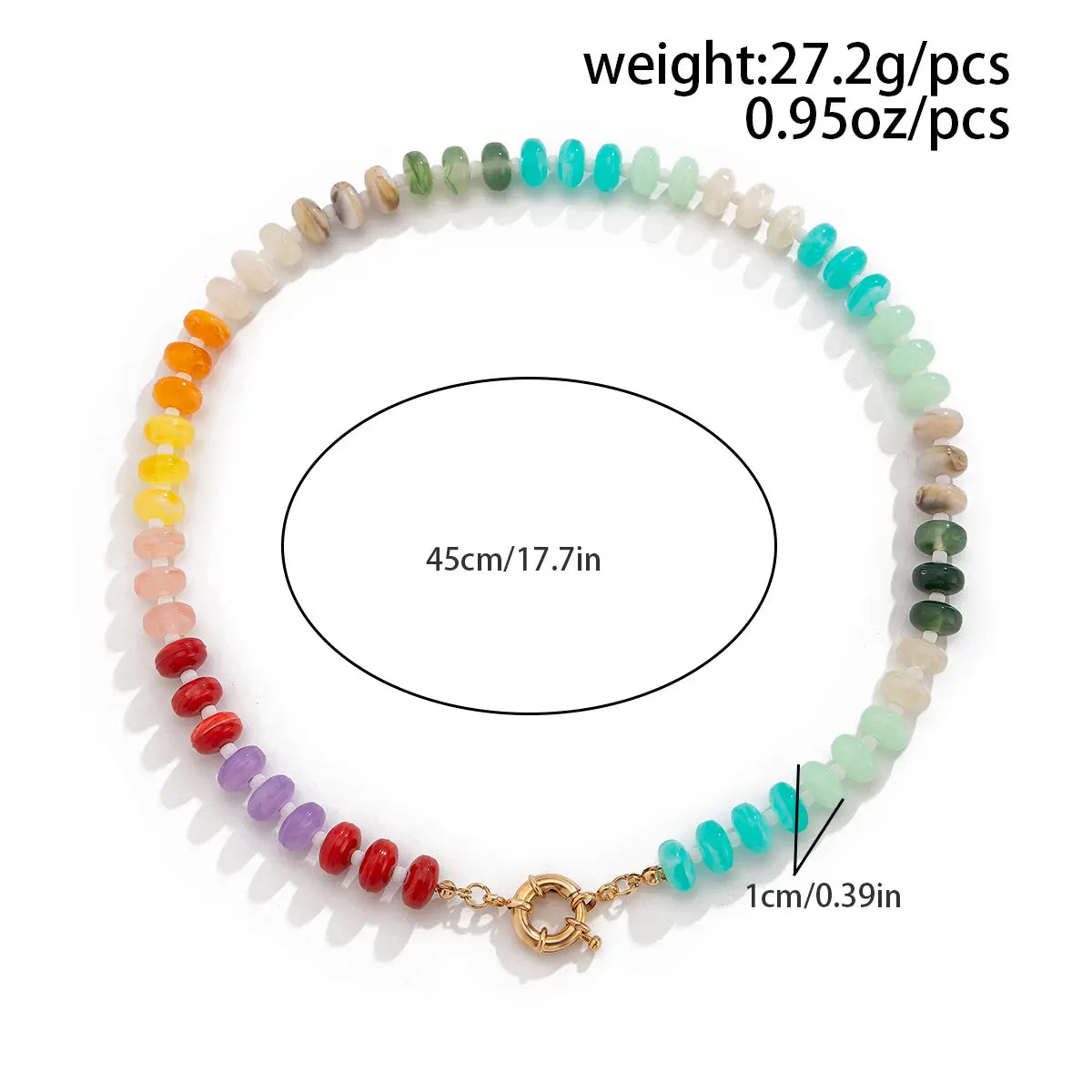Cool Harmony - Rainbow Bead Necklace